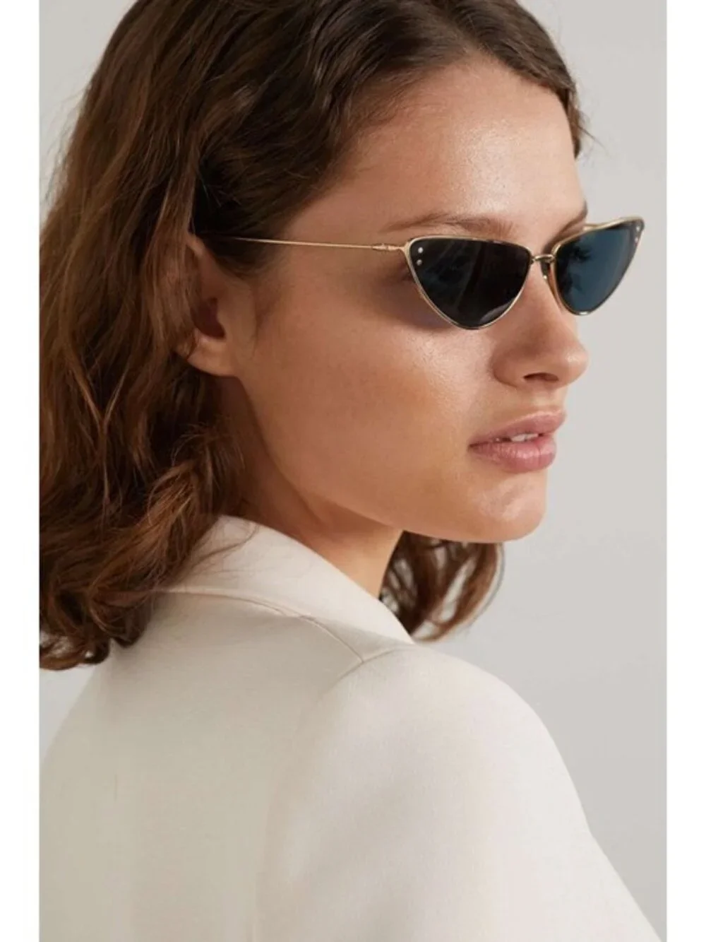 Dior MISSDIOR B1U B0B0 Sunglasses Gold Cat Eye Frame, Blue Lenses